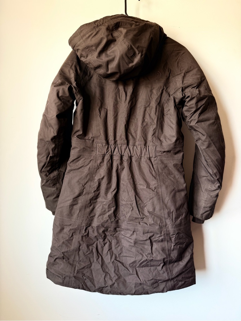 Women’s The North Face HyVent down parka coat size small chocolate brown - Picture 11 of 16